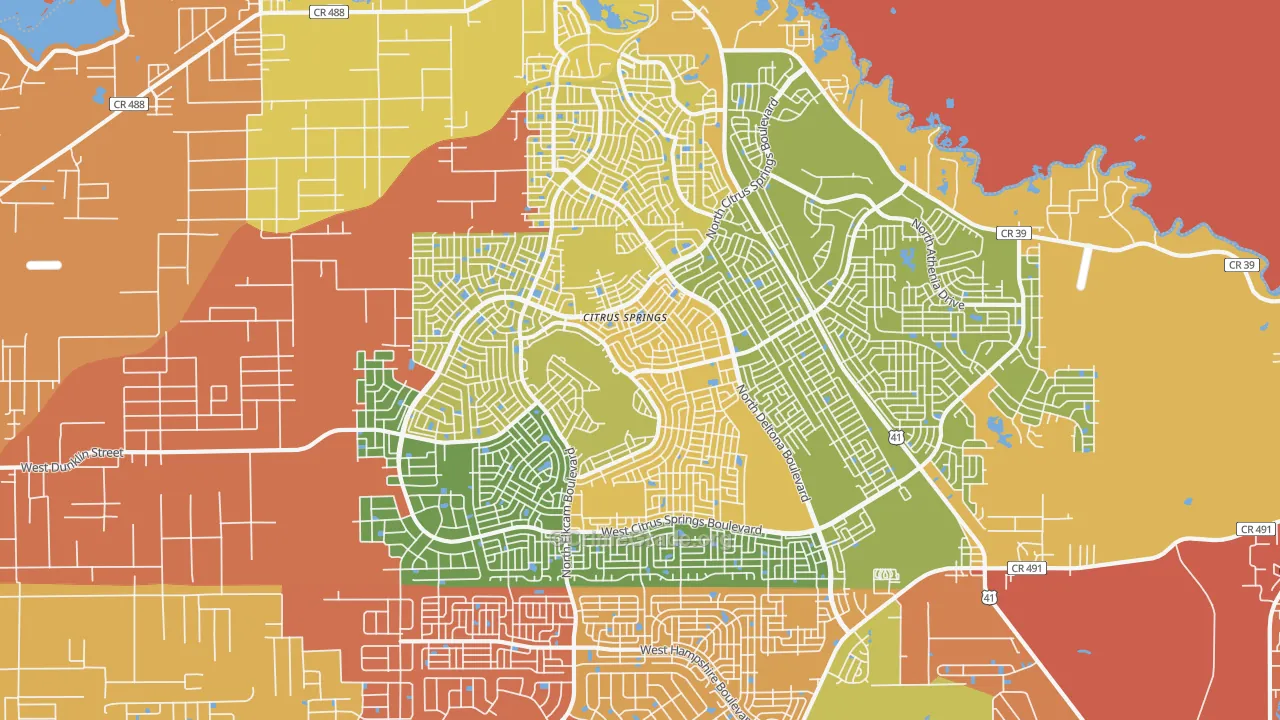 Citrus Springs, FL Map of Arson Rates