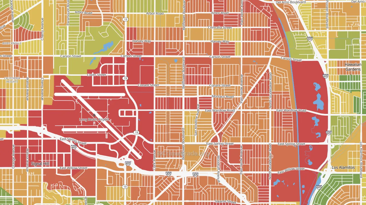 City College Area, Long Beach, CA Map of Arson Rates