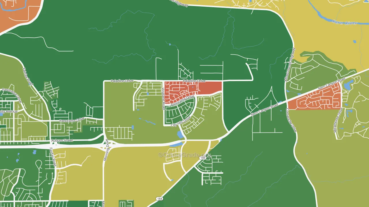 City in the Hills, Bakersfield, CA Map of Arson Rates
