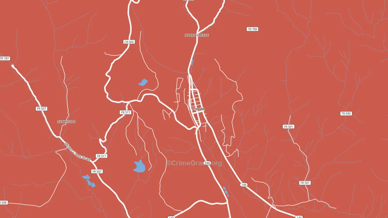 City of Creede, CO Map of Arson Rates