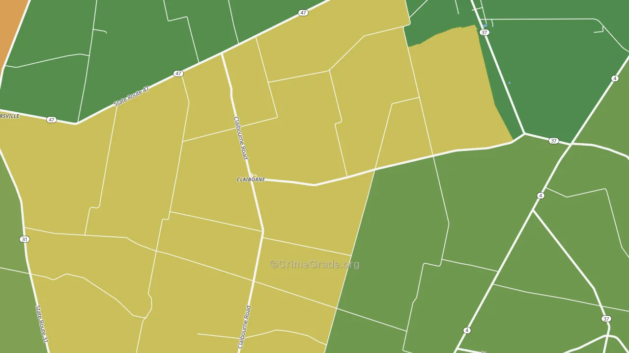 Claiborne, OH Map of Arson Rates