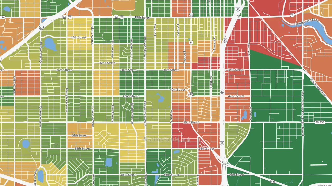 Clapp Park, Lubbock, TX Map of Arson Rates