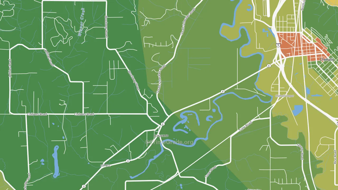 Claquato, WA Map of Arson Rates