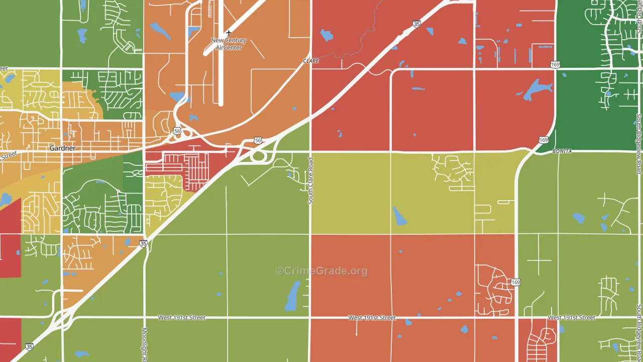 Clare, KS Map of Arson Rates