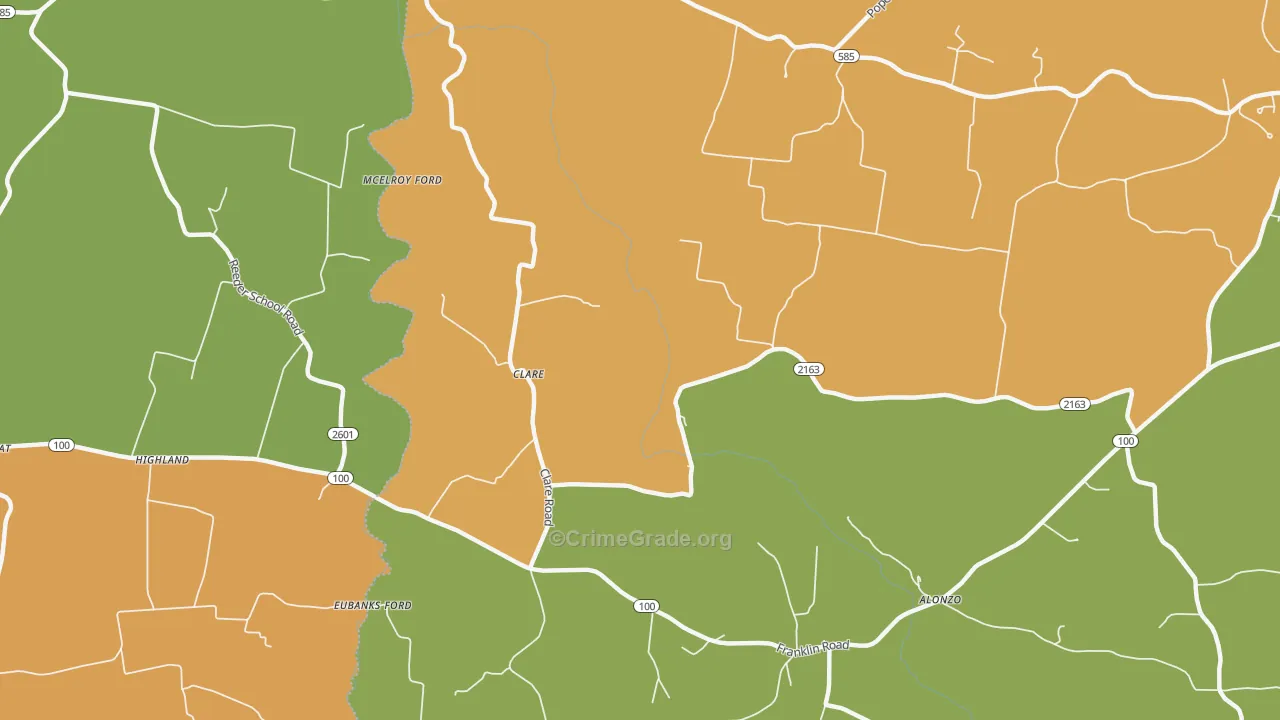 Clare, KY Map of Arson Rates