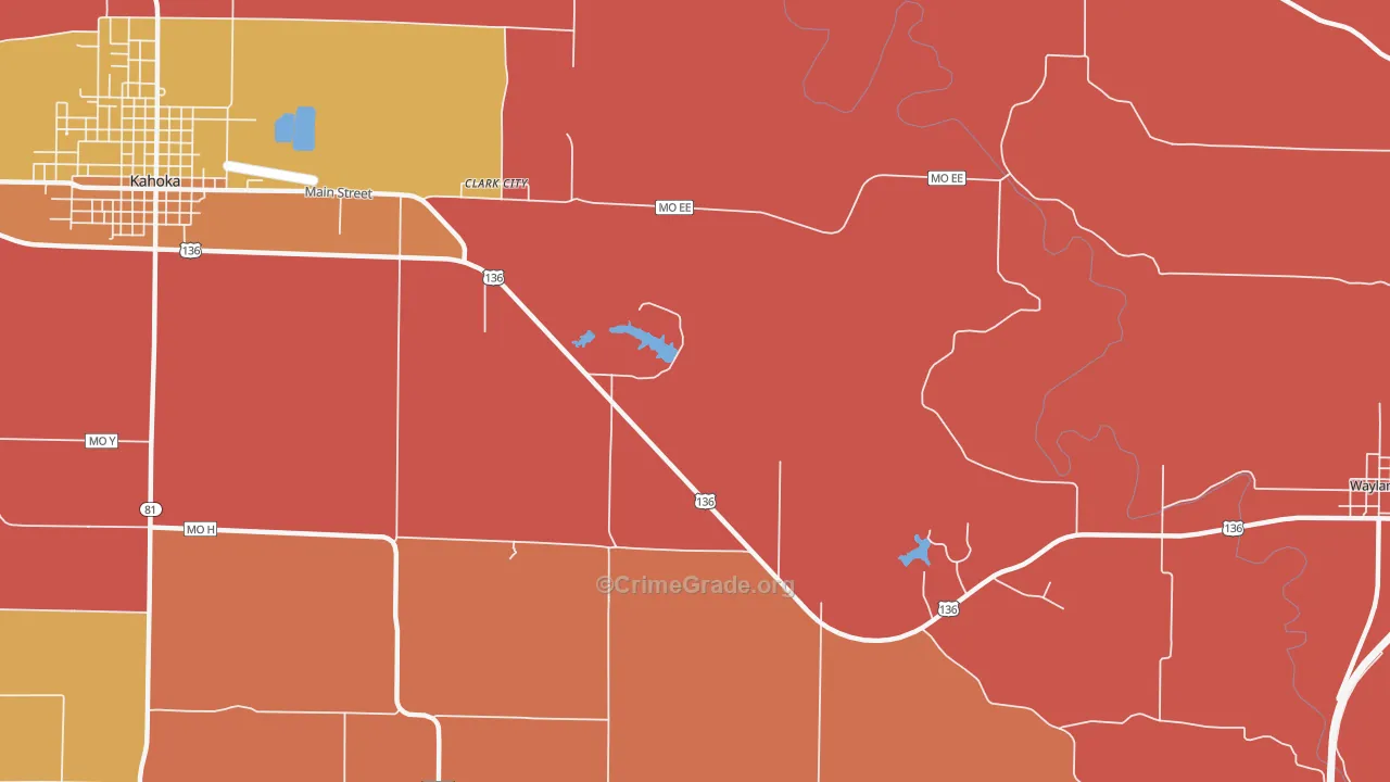 Clark City, MO Map of Arson Rates