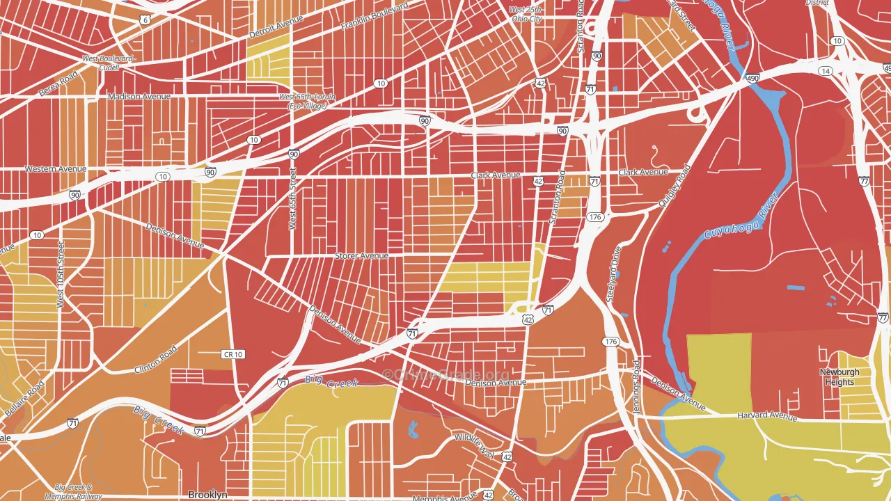 Clark-Fulton, Cleveland, OH Map of Arson Rates