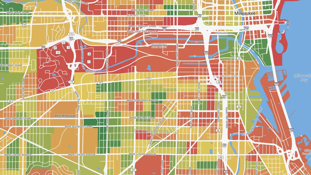 Clarke Square, Milwaukee, WI Map of Arson Rates