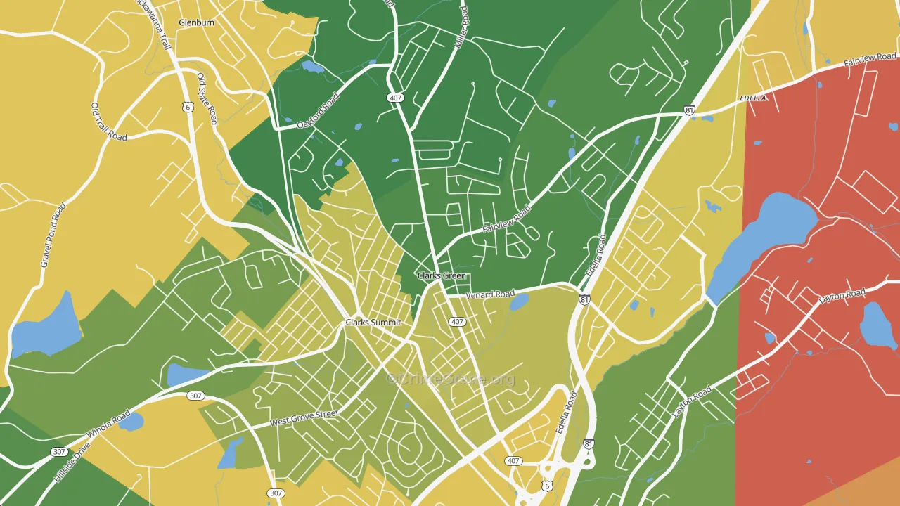 Clarks Green, PA Map of Arson Rates
