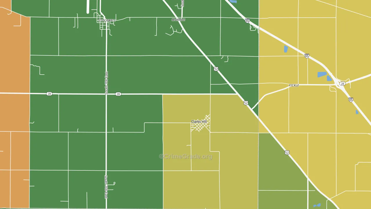 Clarks Hill, IN Map of Arson Rates