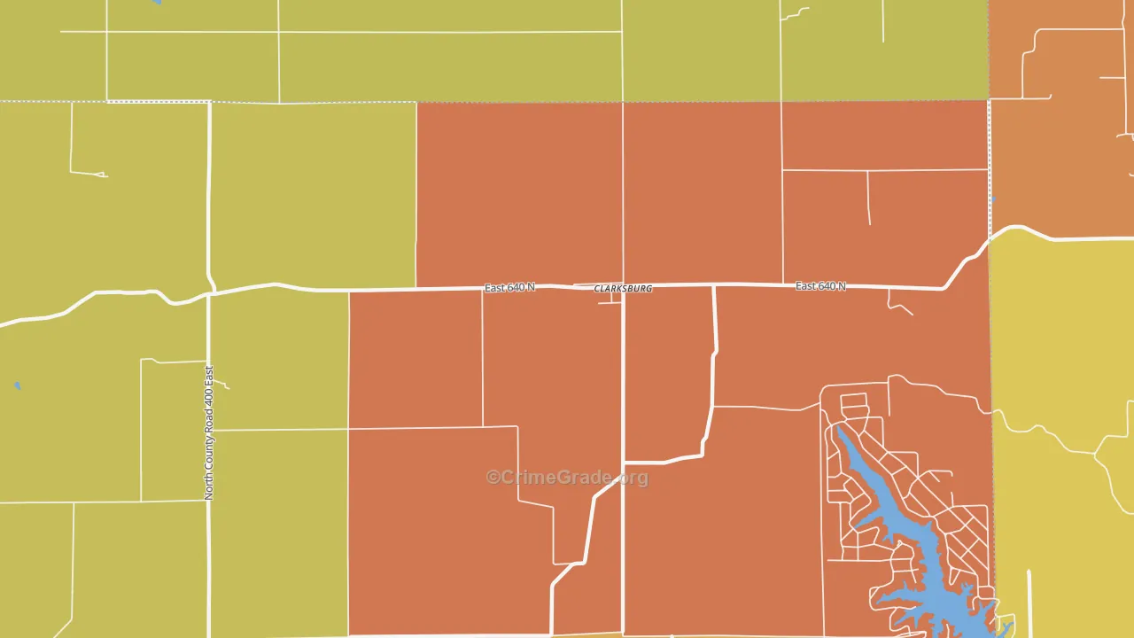 Clarksburg, IN Map of Arson Rates