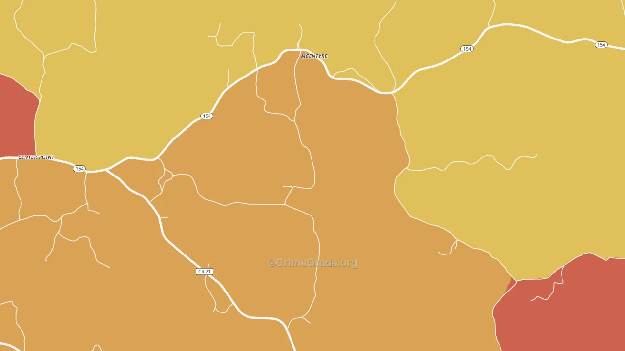 Clarksville, AL Map of Arson Rates