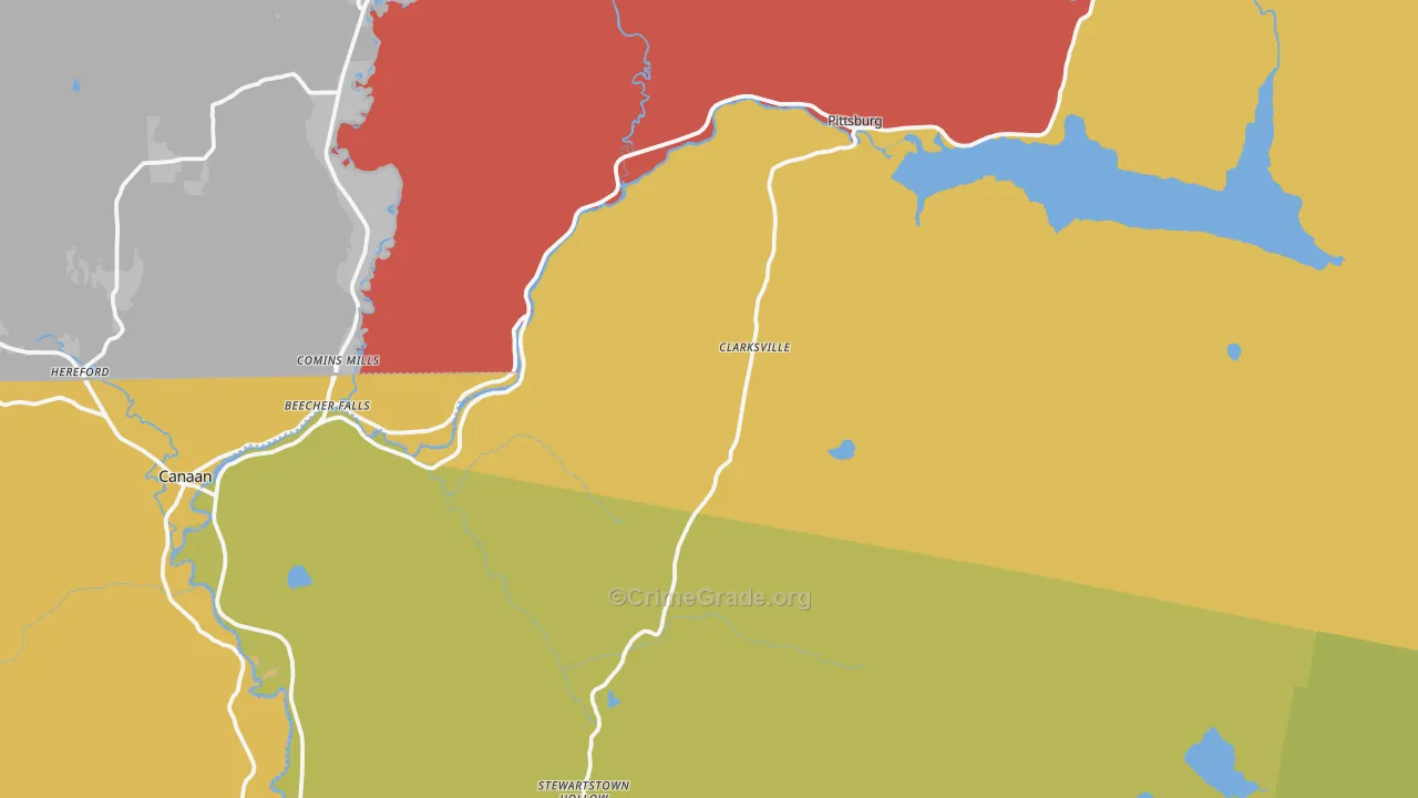 Clarksville, NH Map of Arson Rates