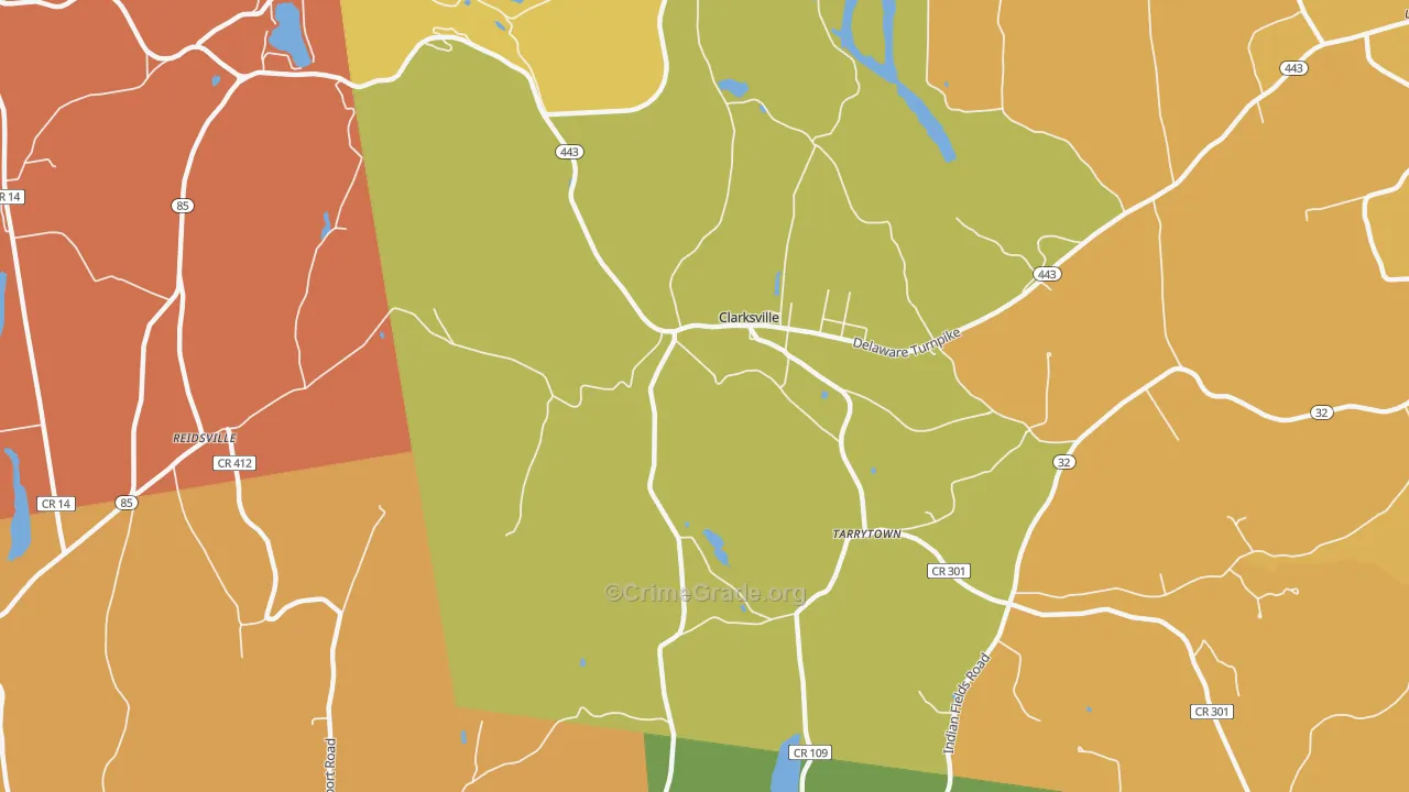 Clarksville, NY Map of Arson Rates