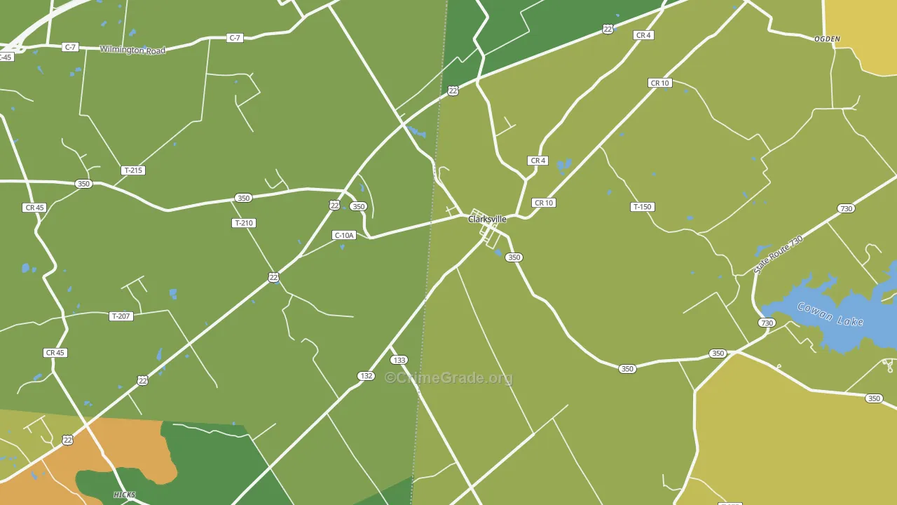 Clarksville, OH Map of Arson Rates
