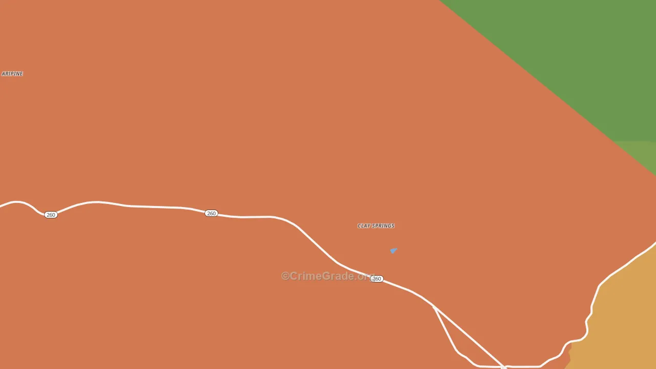 Clay Springs, AZ Map of Arson Rates