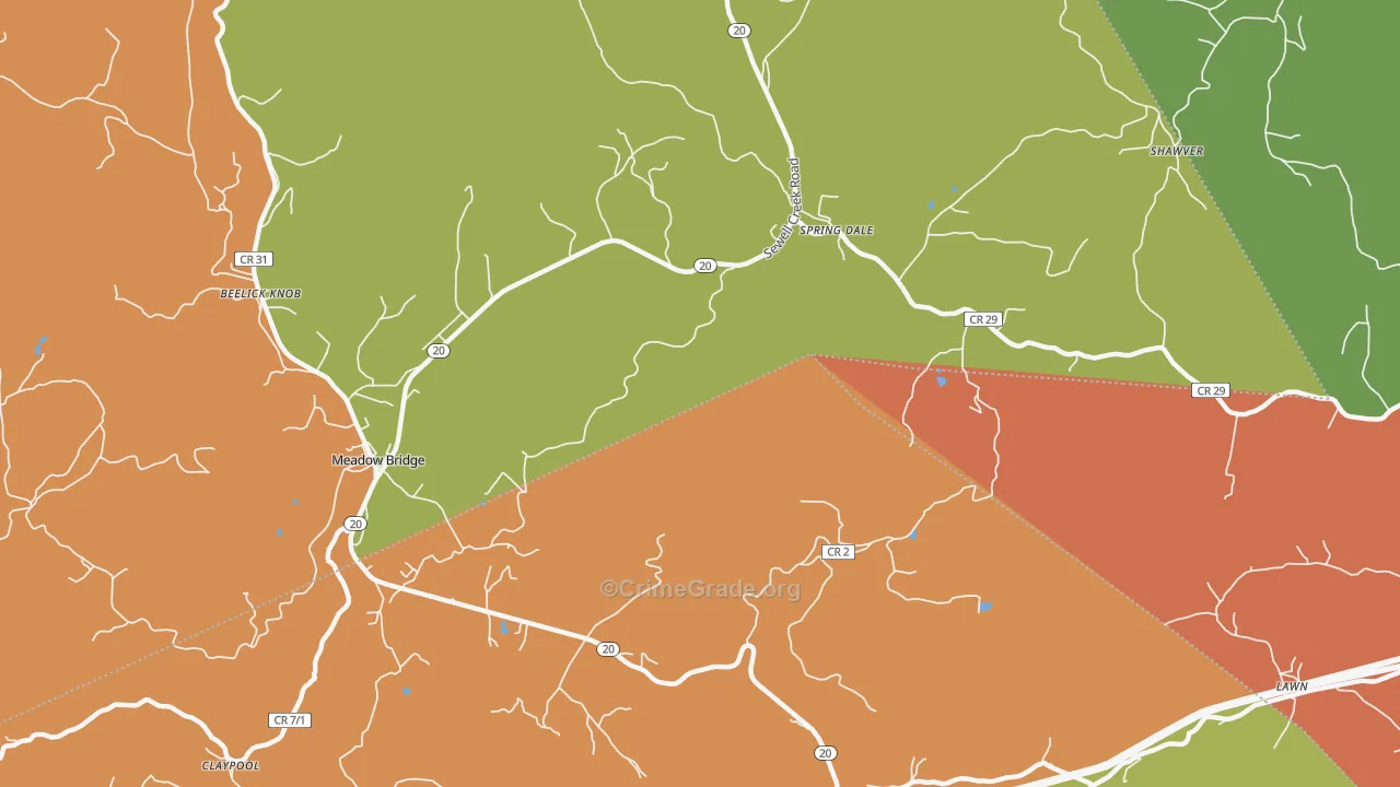 Claypool, WV Map of Arson Rates