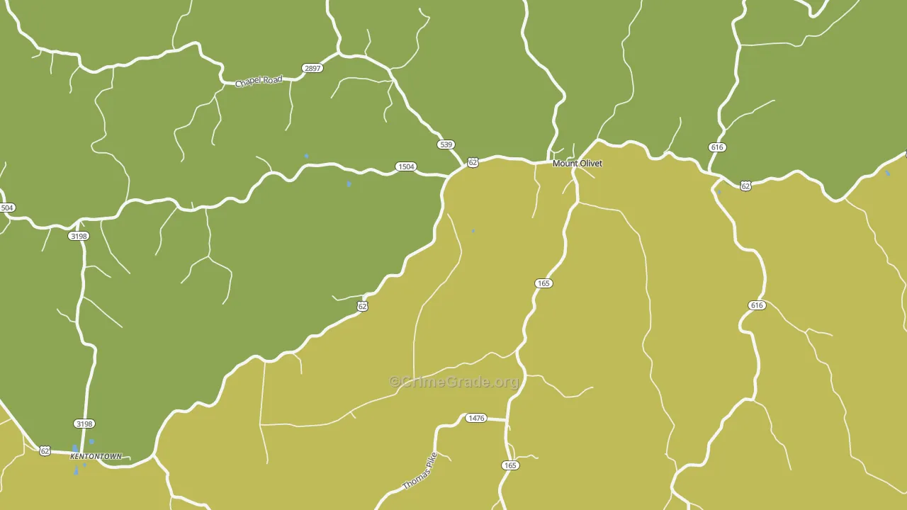 Claysville, KY Map of Arson Rates