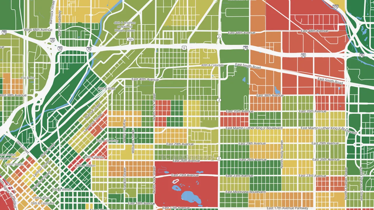 Clayton, Denver, CO Map of Arson Rates