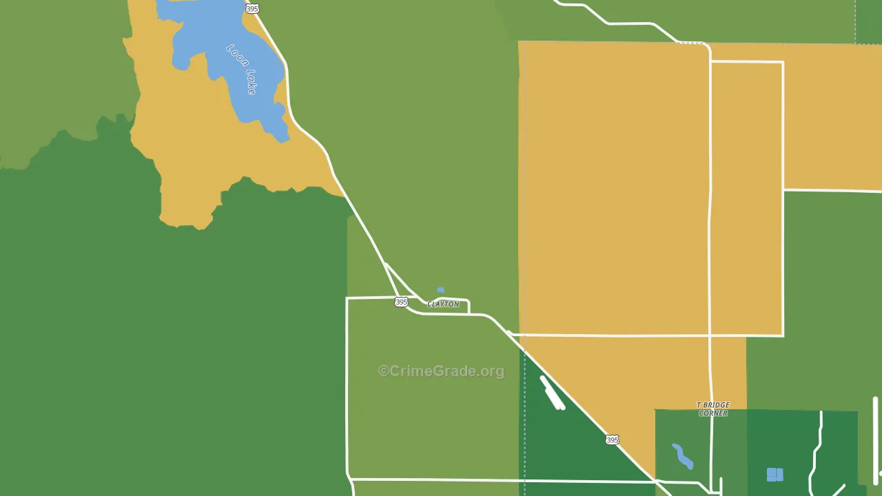 Clayton, WA Map of Arson Rates