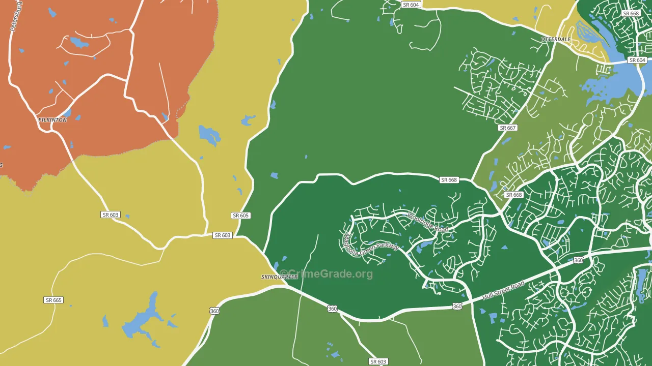 Clayville, VA Map of Arson Rates