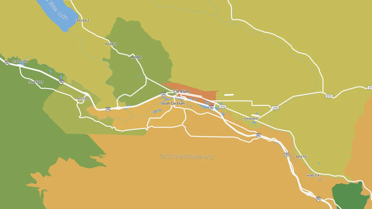 Cle Elum, WA Map of Arson Rates