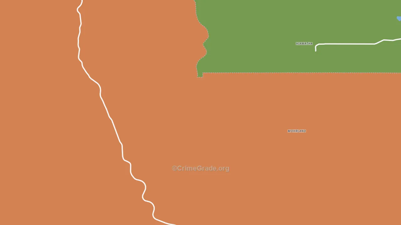 Clear Creek, UT Map of Arson Rates