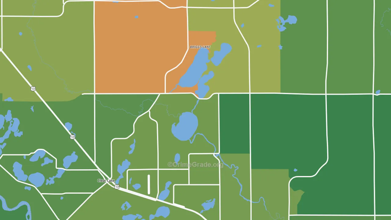 Clear Lake, MN Map of Arson Rates