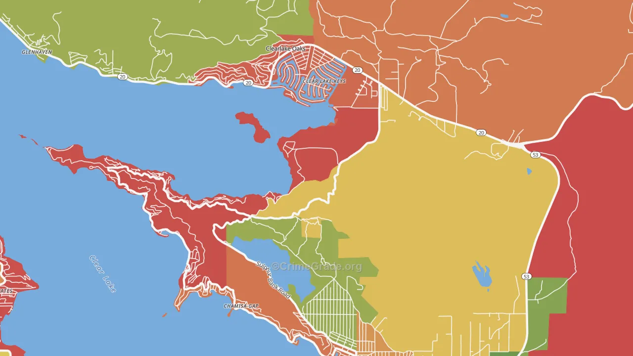 Clearlake Park, CA Map of Arson Rates