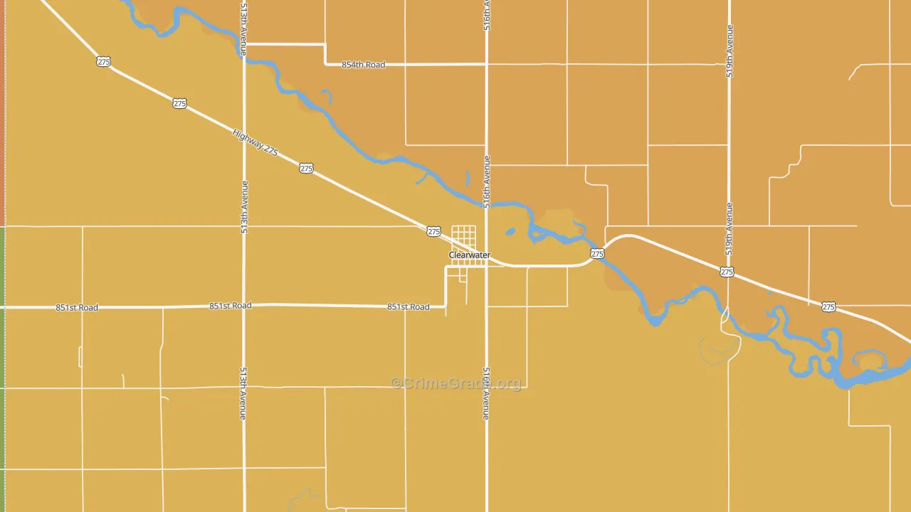 Clearwater, NE Map of Arson Rates