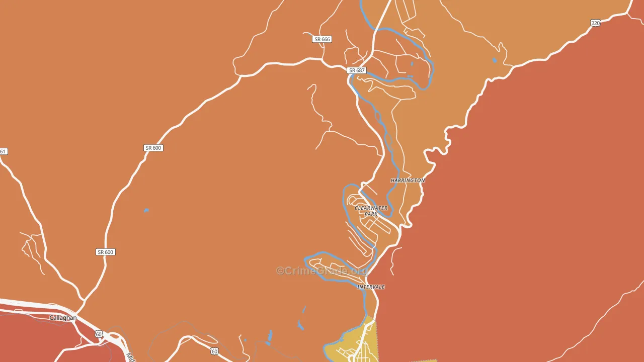 Clearwater Park, VA Map of Arson Rates