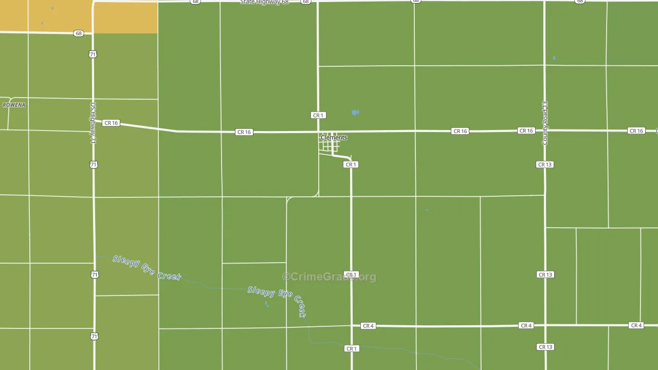 Clements, MN Map of Arson Rates