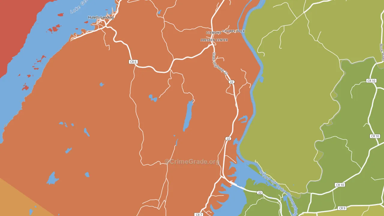 Clemons, NY Map of Arson Rates