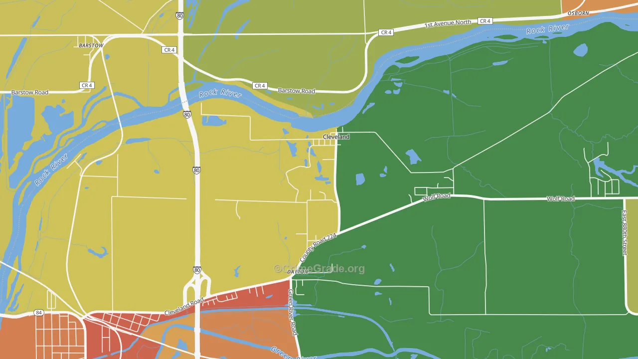 Cleveland, IL Map of Arson Rates