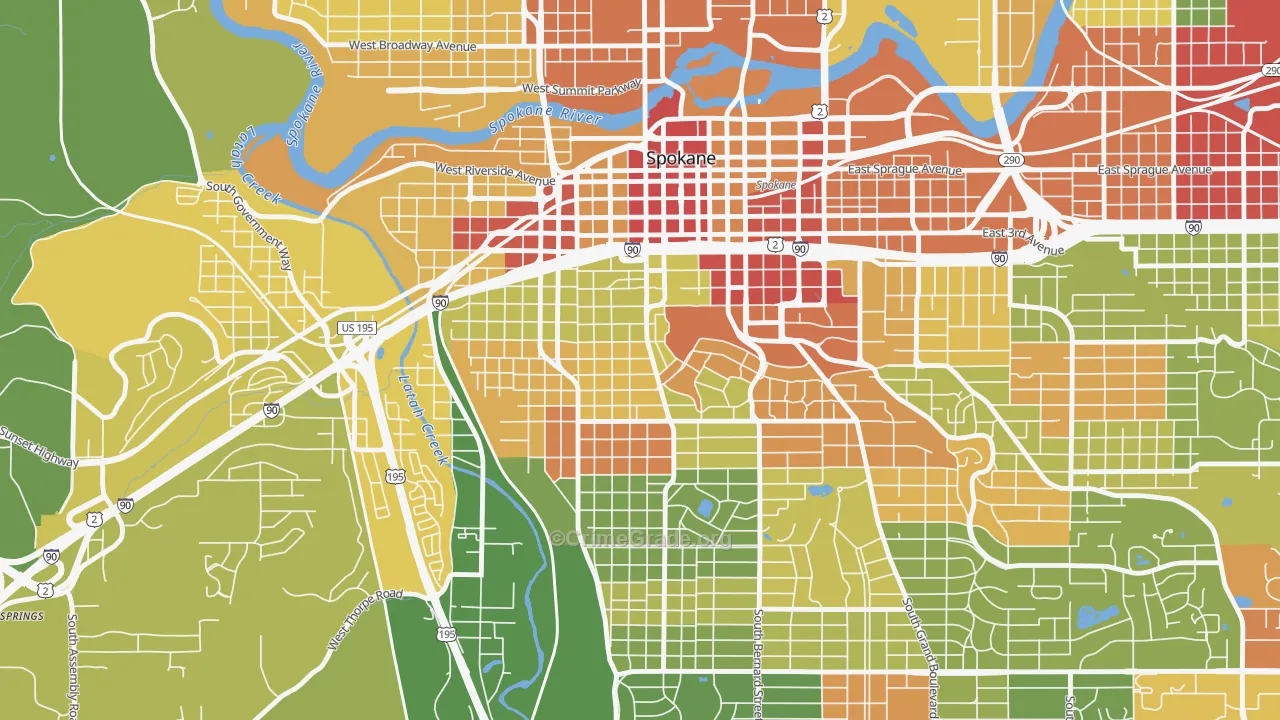 Cliffcannon, Spokane, WA Map of Arson Rates