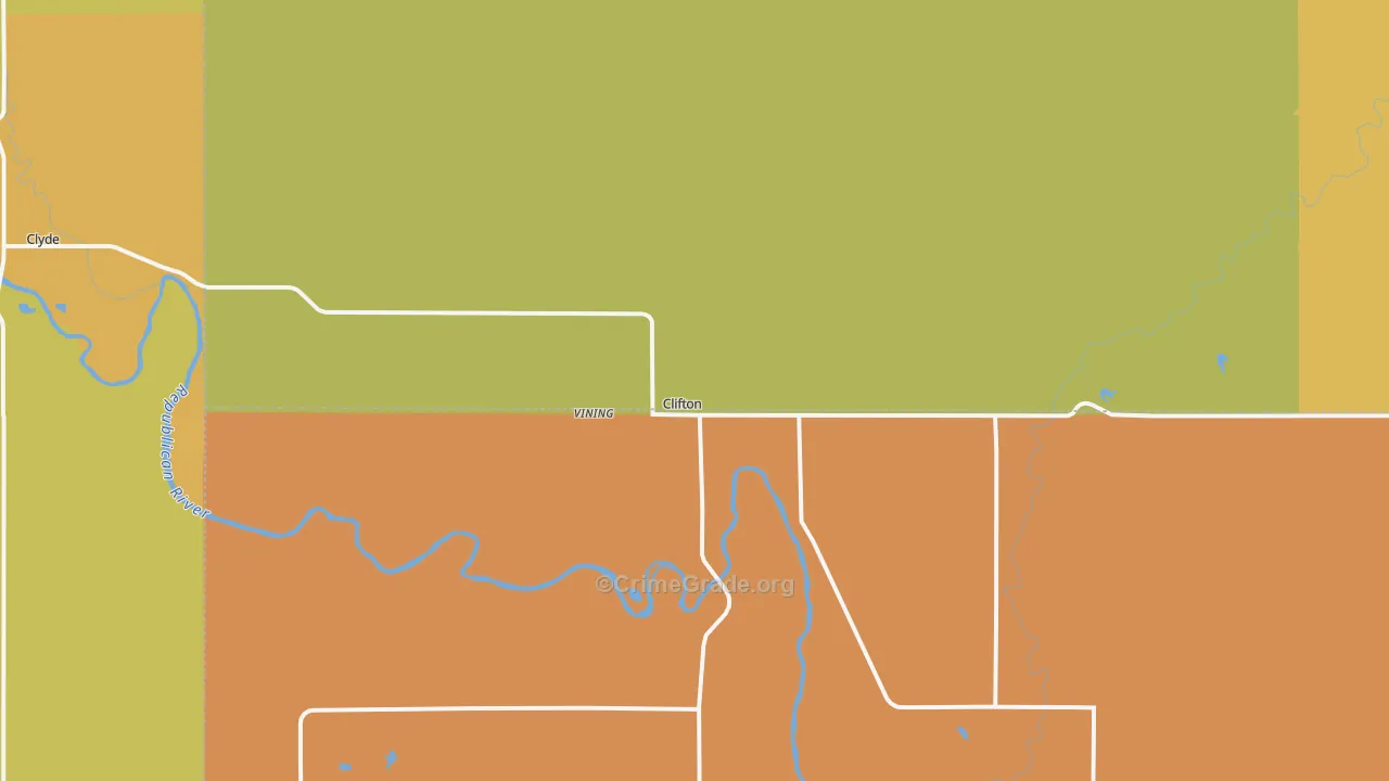 Clifton, KS Map of Arson Rates