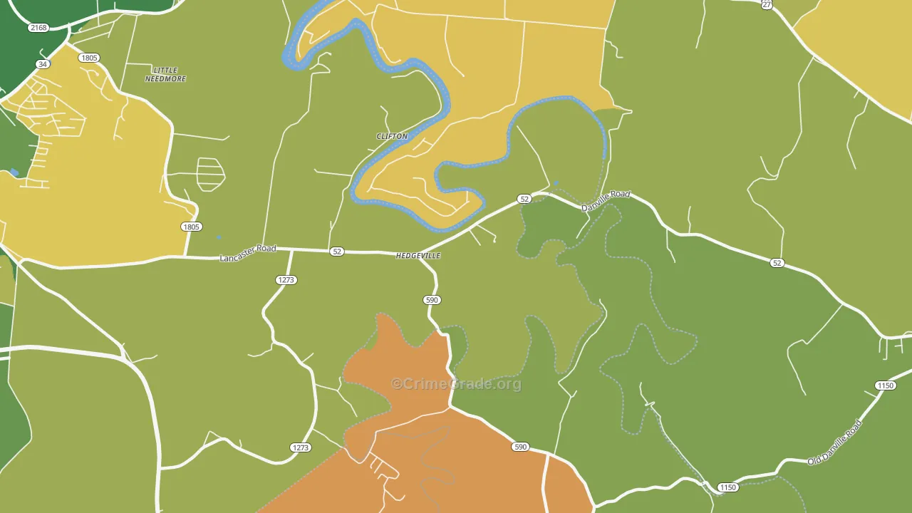Clifton, KY Map of Arson Rates
