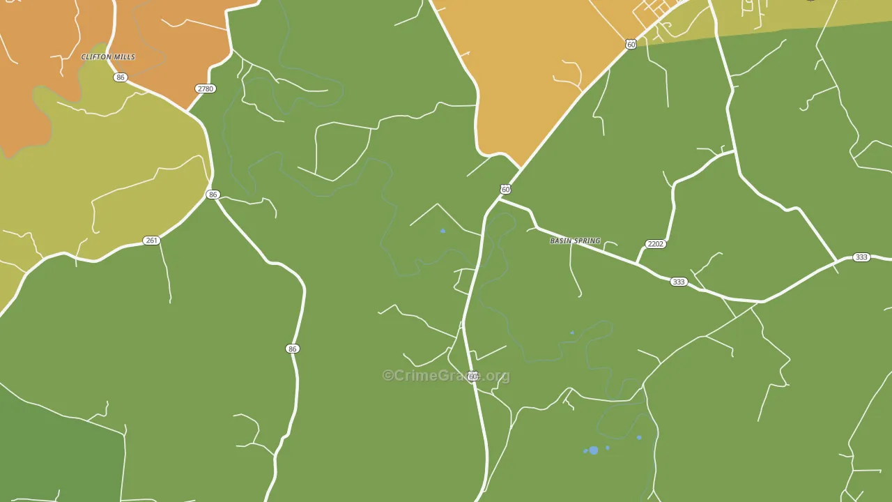 Clifton Mills, KY Map of Arson Rates