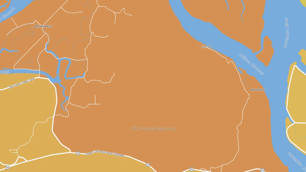 Clifton, OR Map of Arson Rates