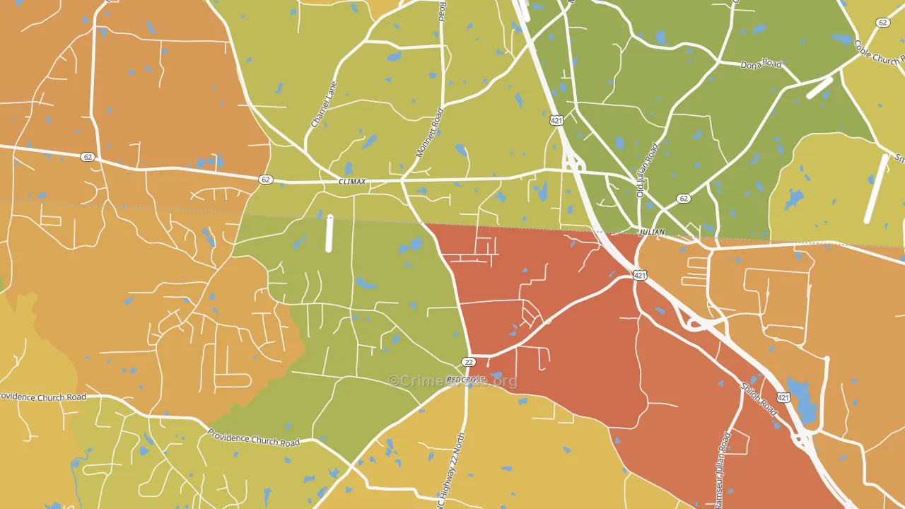 Climax, NC Map of Arson Rates