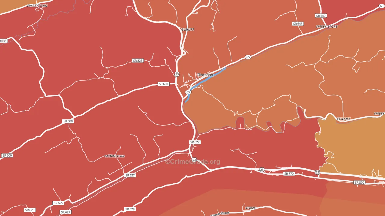 Clinchport, VA Map of Arson Rates
