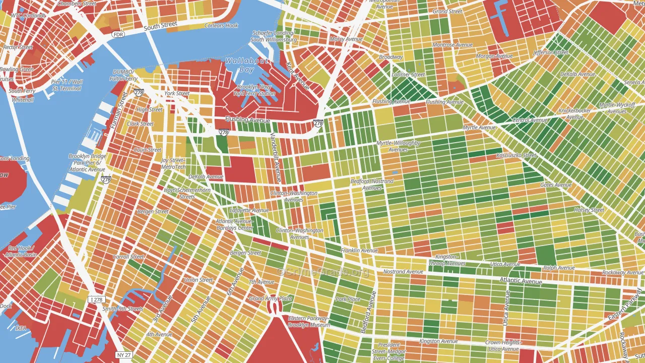 Clinton Hill, Brooklyn, NY Map of Arson Rates