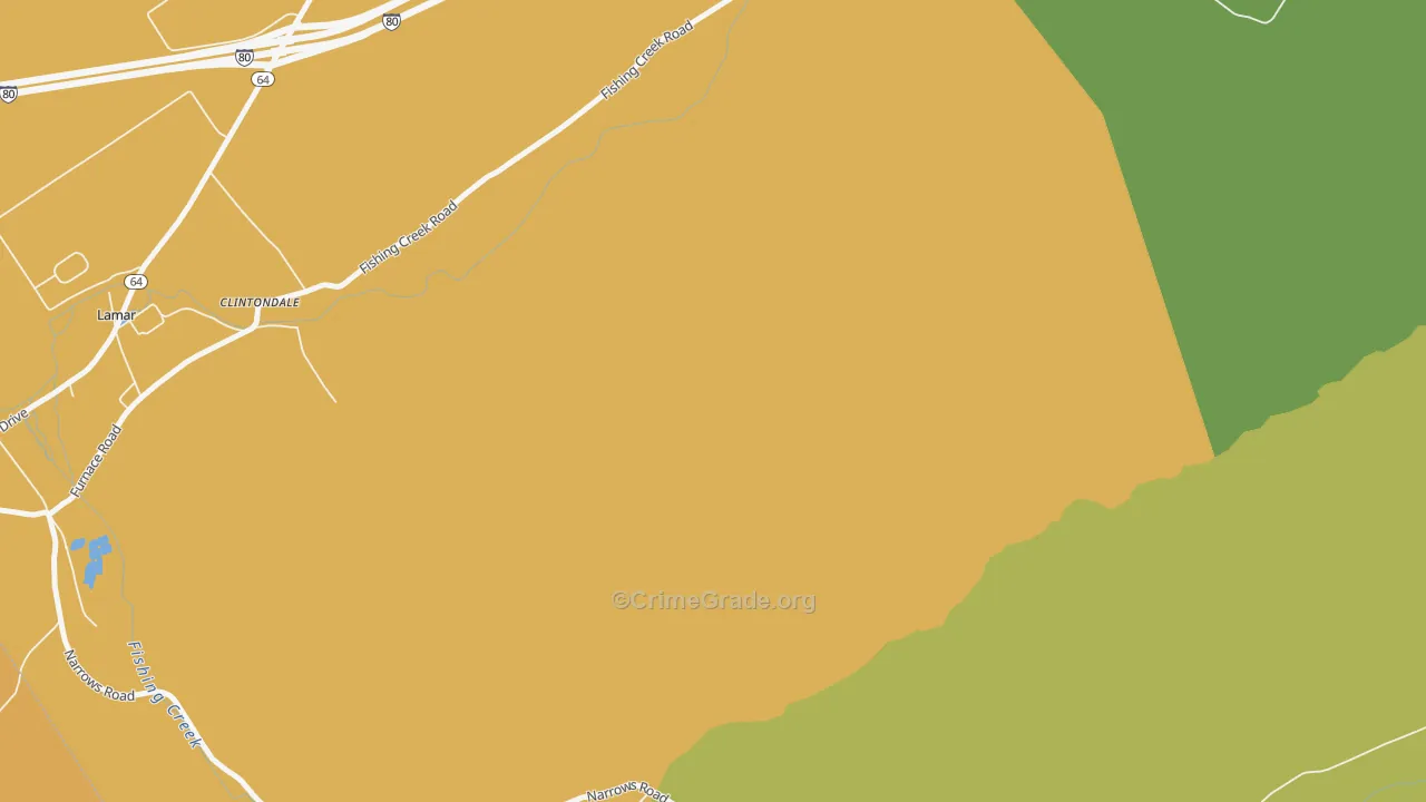 Clintondale, PA Map of Arson Rates