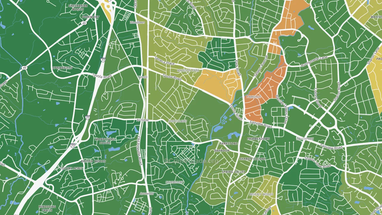 Closeburn-Glenkirk, Charlotte, NC Map of Arson Rates