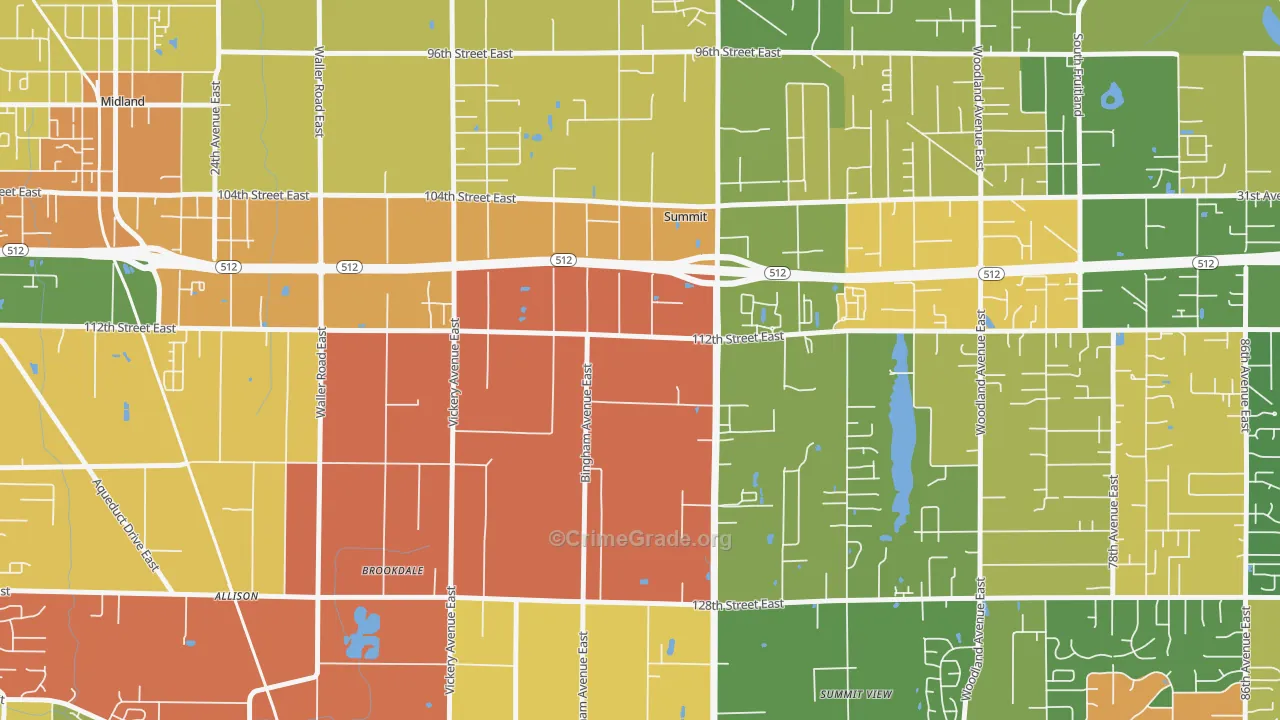Clover Creek, WA Map of Arson Rates