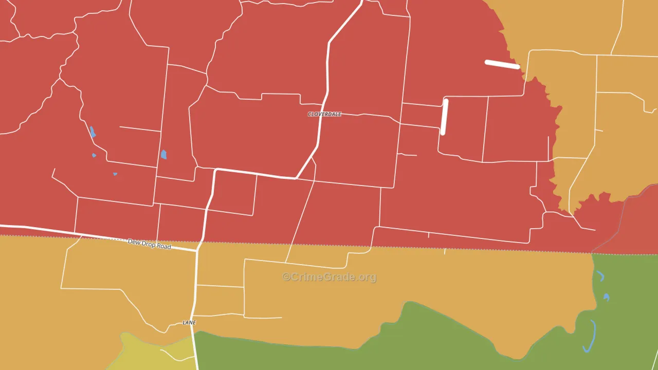 Cloverdale, TN Map of Arson Rates