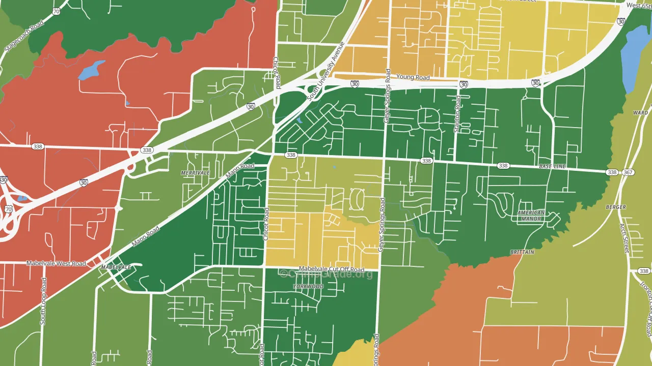 Cloverdale Watson, Little Rock, AR Map of Arson Rates