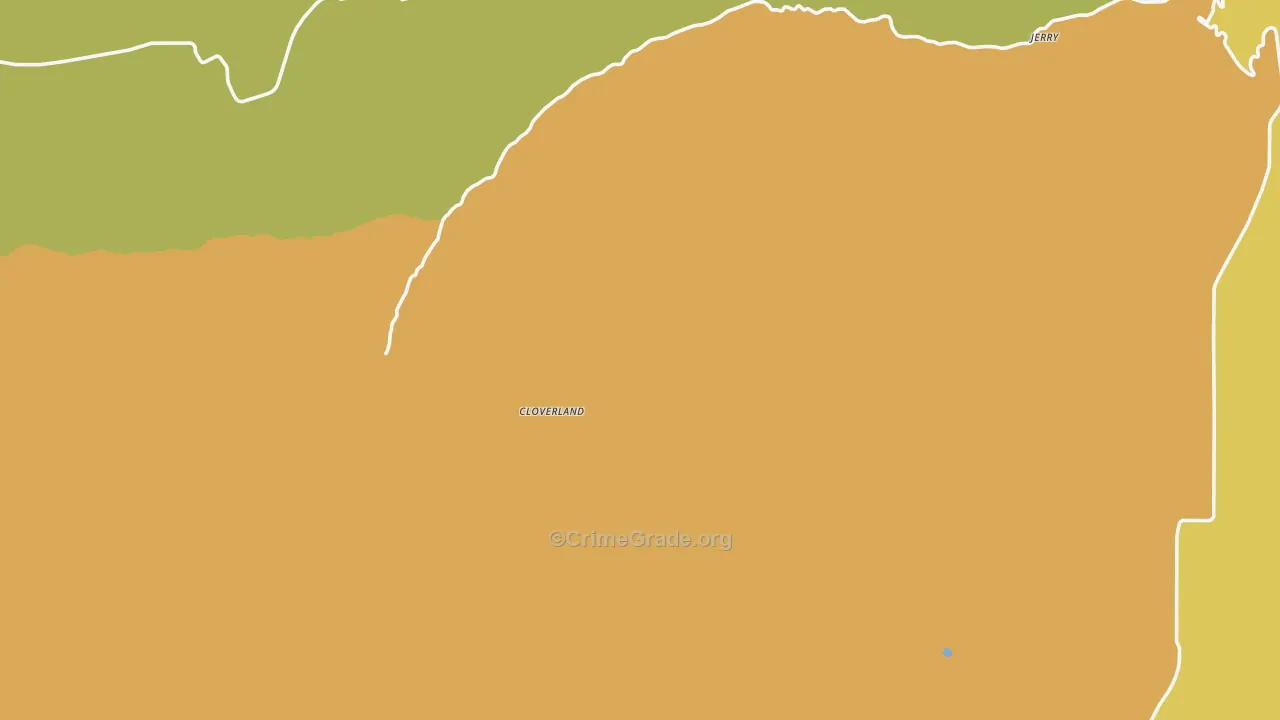 Cloverland, WA Map of Arson Rates