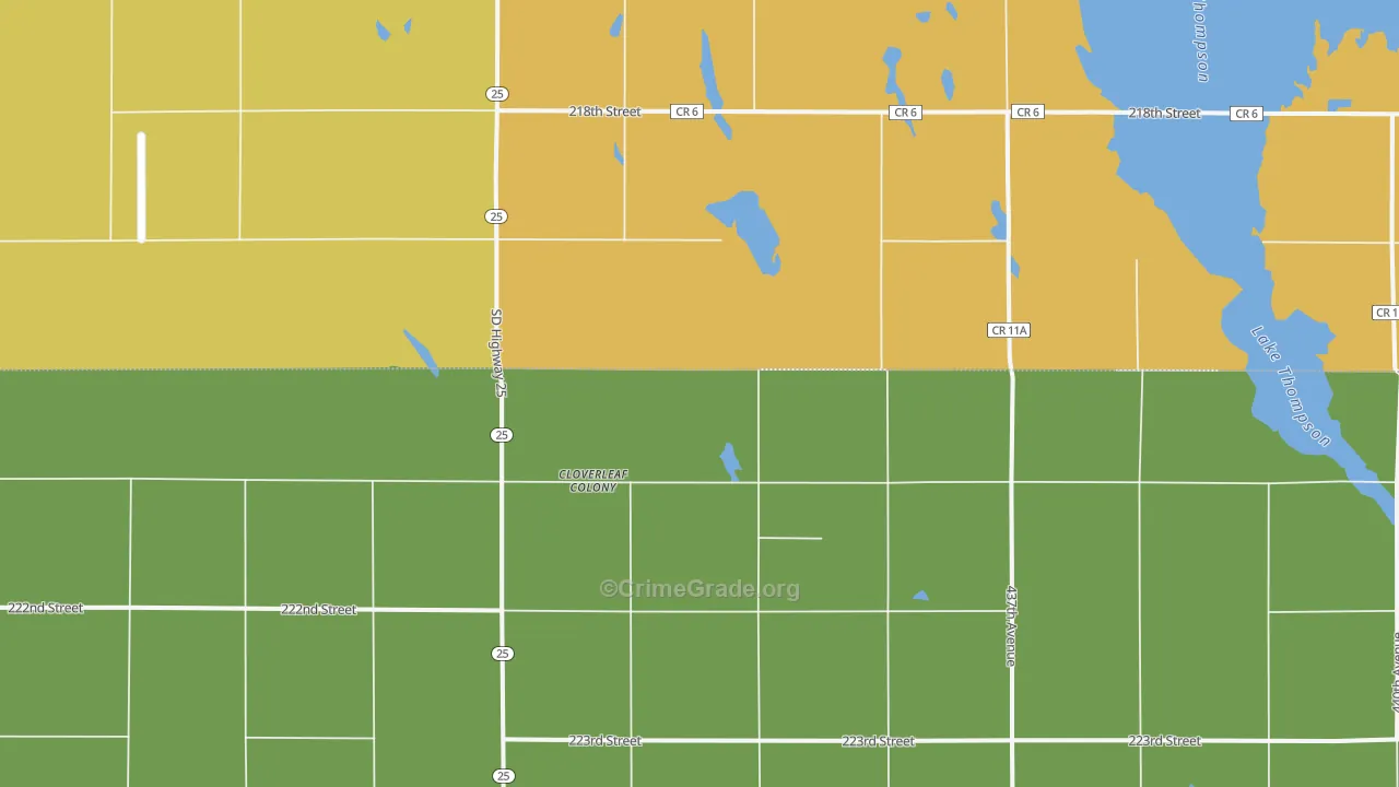 Cloverleaf Colony, SD Map of Arson Rates