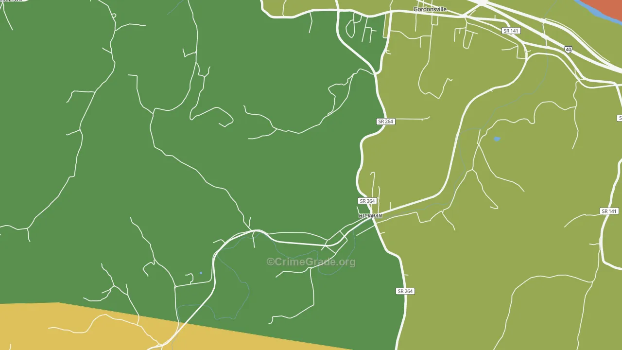Club Springs, TN Map of Arson Rates